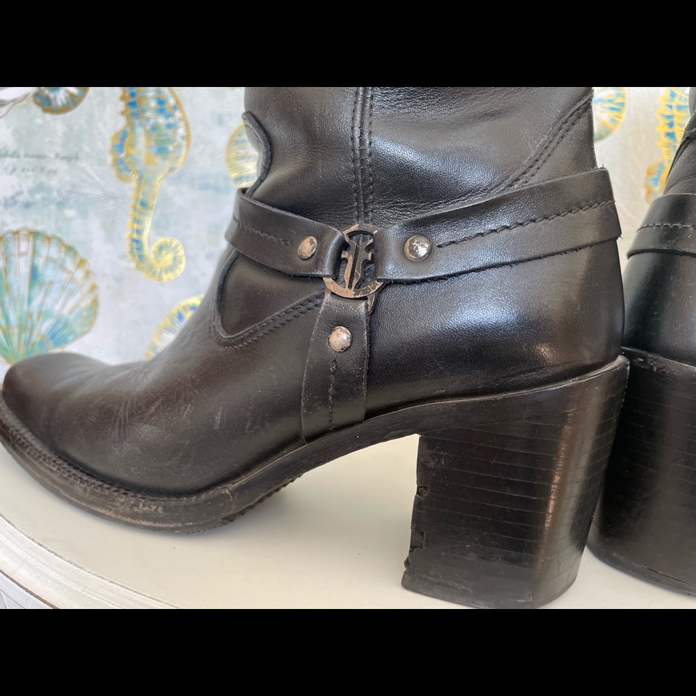 Frye Vintage Block Heeled Harness Boots